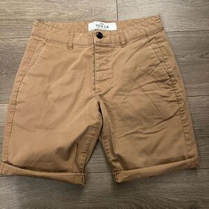 Topman Stretch Slim shorts, tan/khaki, size 28